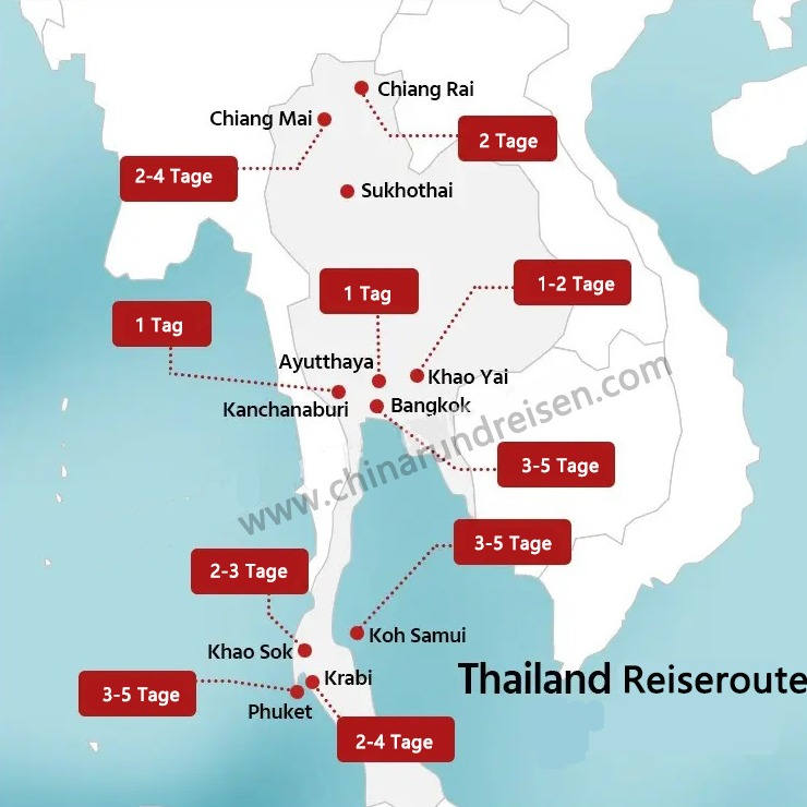 Thailand Reiseroute