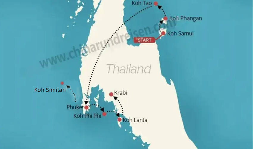 Thailand Suedthailand Route 3 Woche
