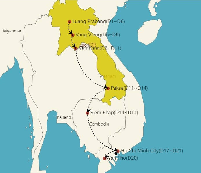 Laos-Kambodscha-Vietnam 3 Wochen