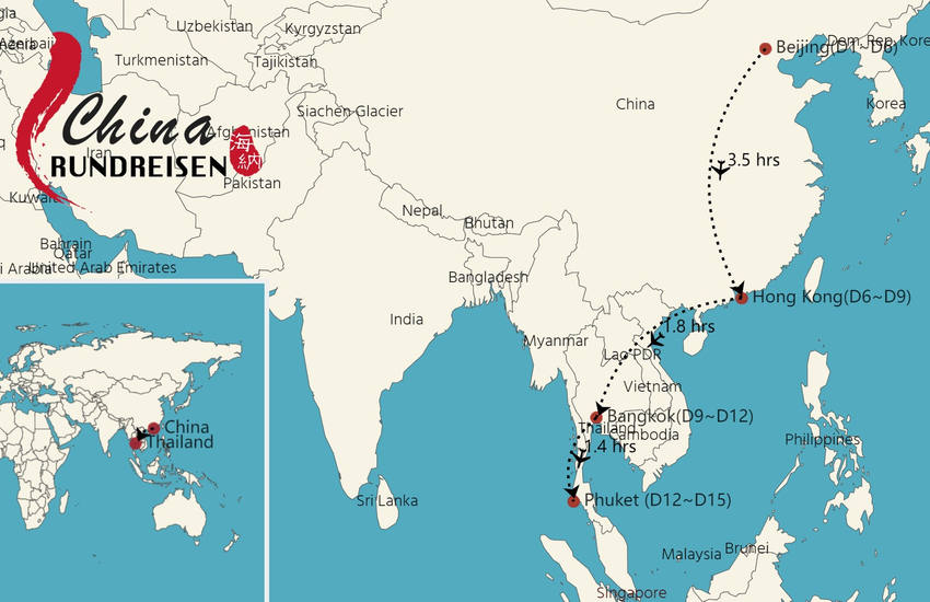 China Thailand 2 Wochen Reiseroute