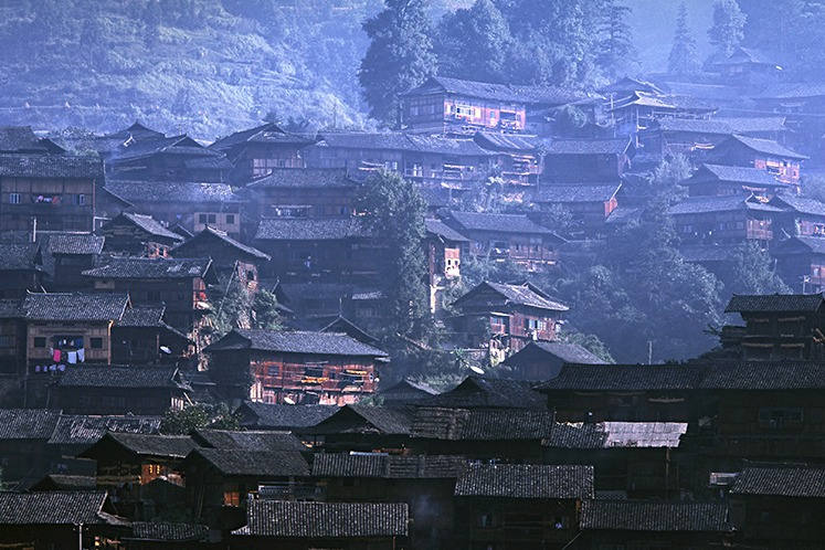 Xijiang Qian Hu Miao Dorf in Guizhou
