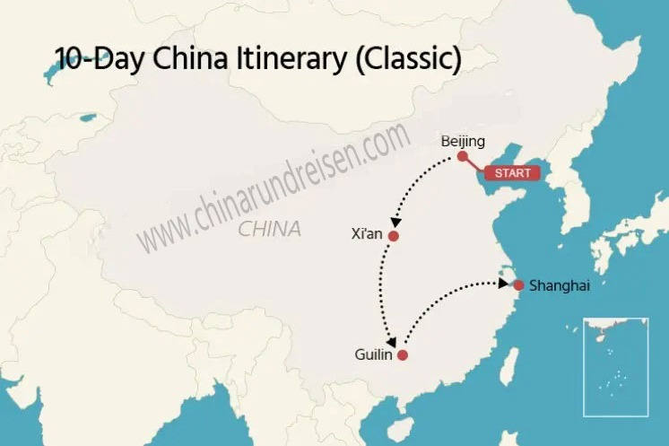 China Reiseroute 1 Woche
