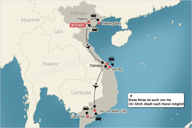 Vietnam Reise Landkarte