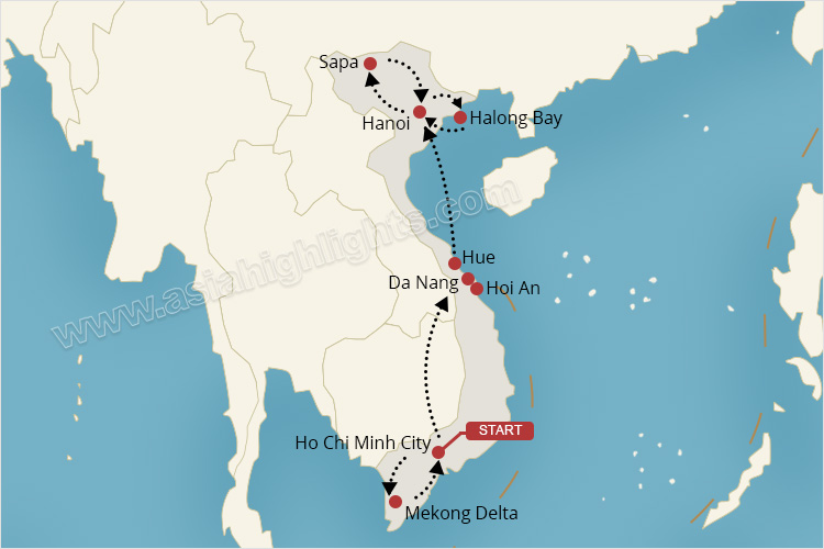 Vietnam Reisekarte